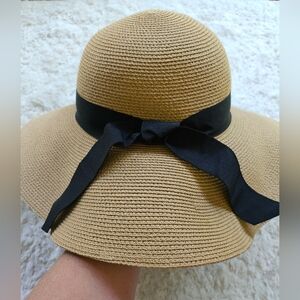 Furtalk Wide Brim Women's Adjustable Straw Beach Hat, UPF 50+, Size XL, NWT